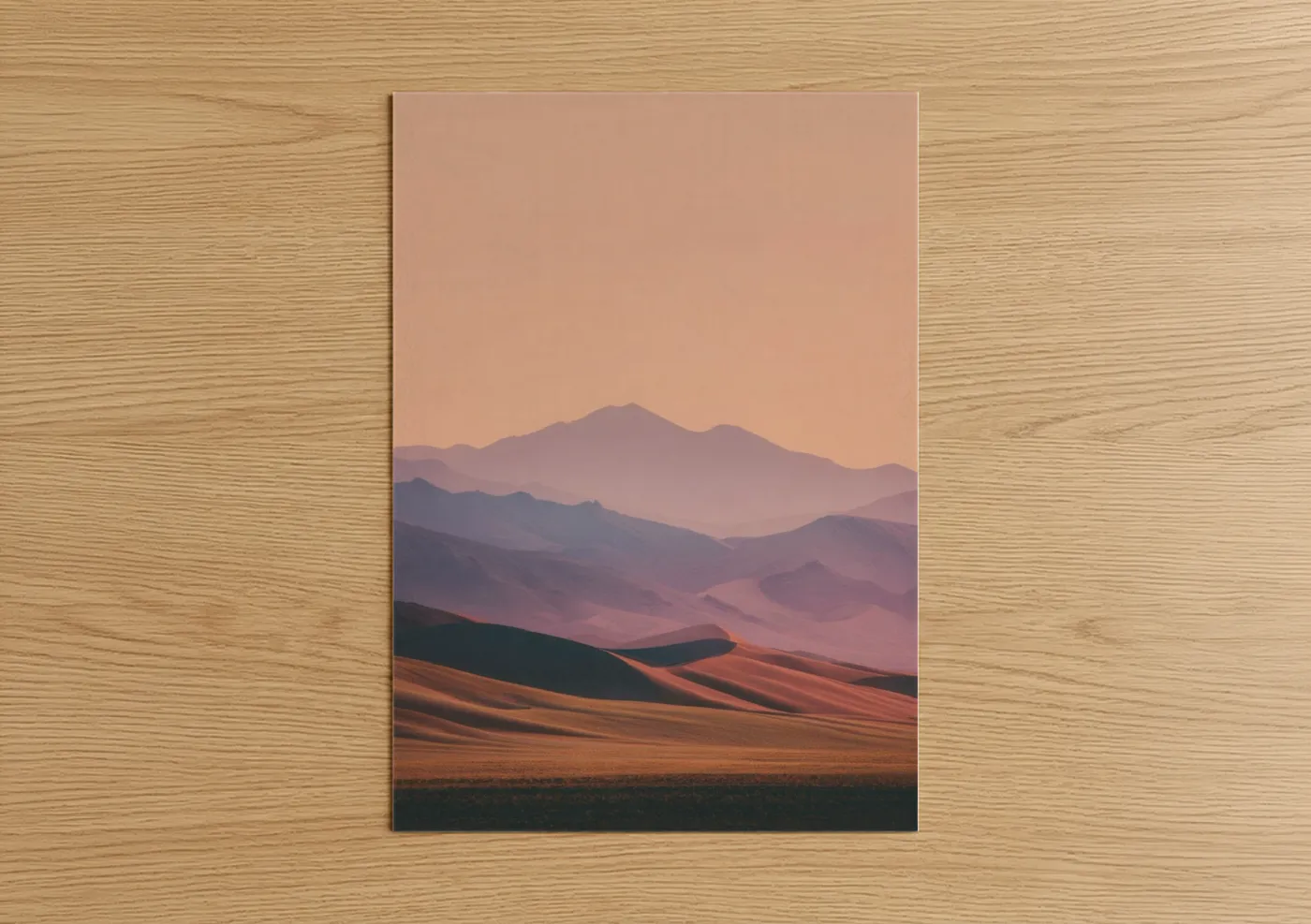 Desert Sunrise Mountains Landscape Wall Art