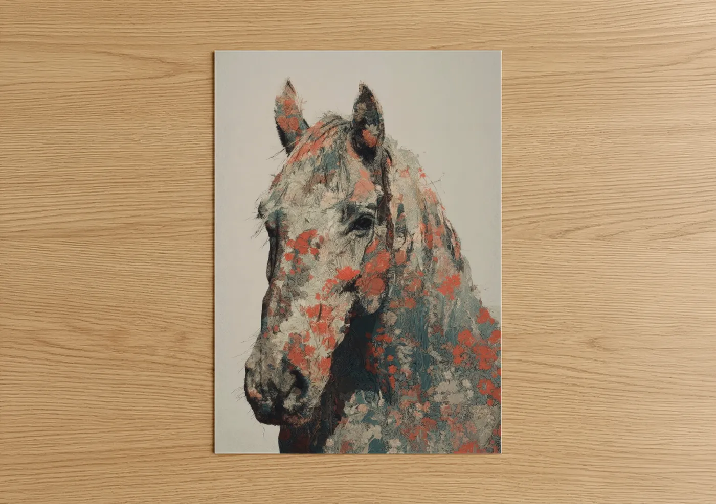 Textured Clydesdale Horse Art Print Wall Art