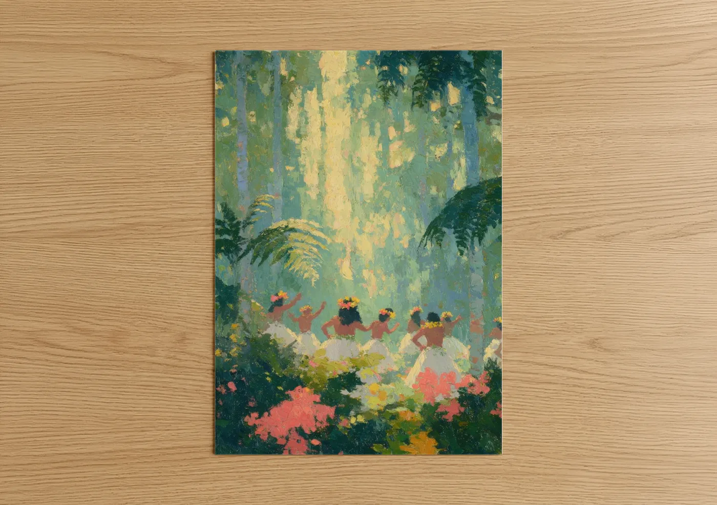 Tropical Hula Dance Watercolor Wall Art