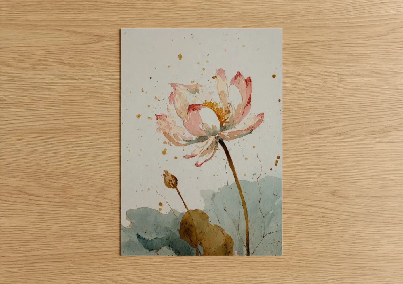Blush Lotus Watercolor Botanical Art Wall Art