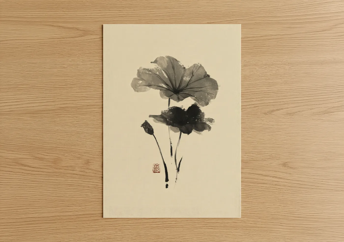 Ink Orchid Minimalist Watercolor Wall Art