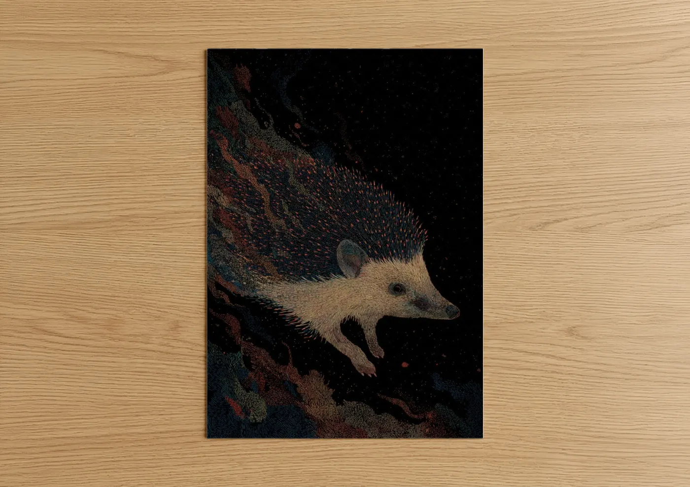 Nocturnal Hedgehog Forest Wildlife Wall Art