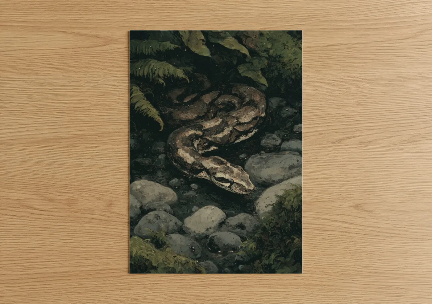 Forest Boa Coiled Snake Nature Wall Art