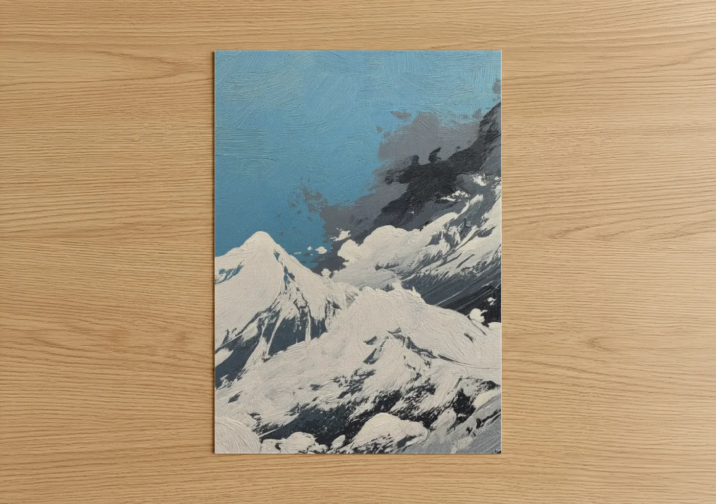 Snow-Capped Mountain Abstract Wall Art