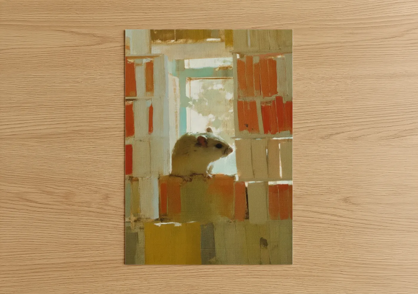 Curious Gerbil by Window Light Wall Art