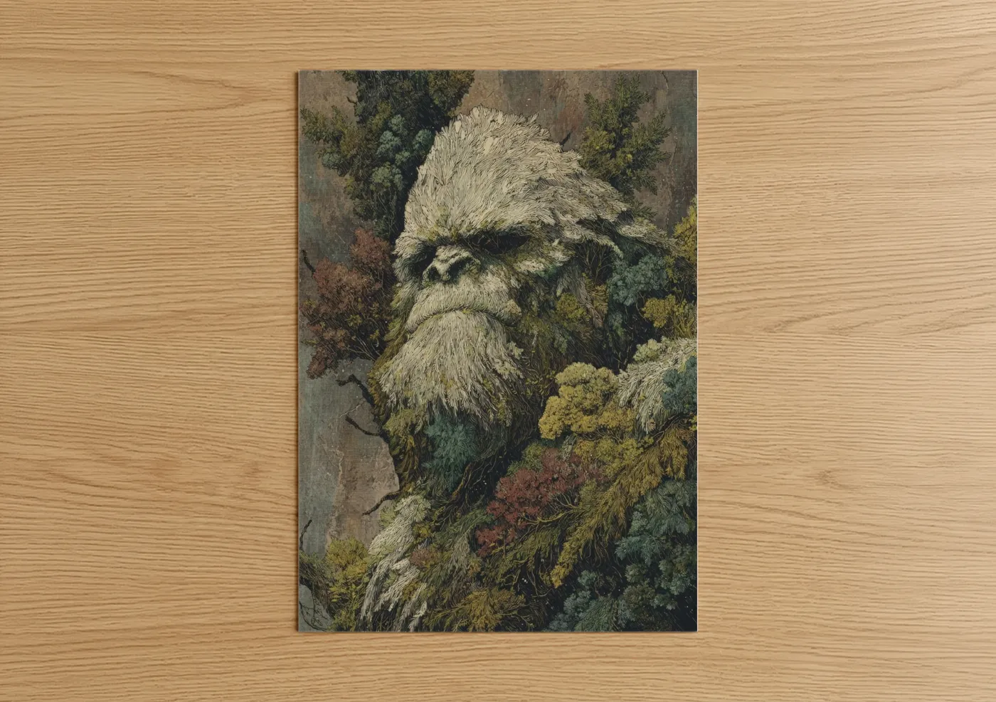 Forest Yeti Mystical Nature Art Wall Art