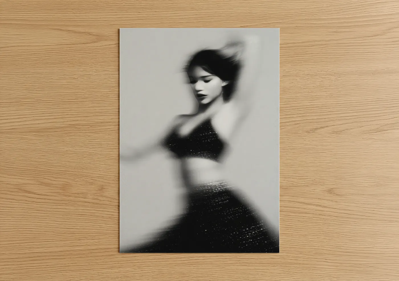 Elegant Belly Dancer Shimmer Silhouette Wall Art