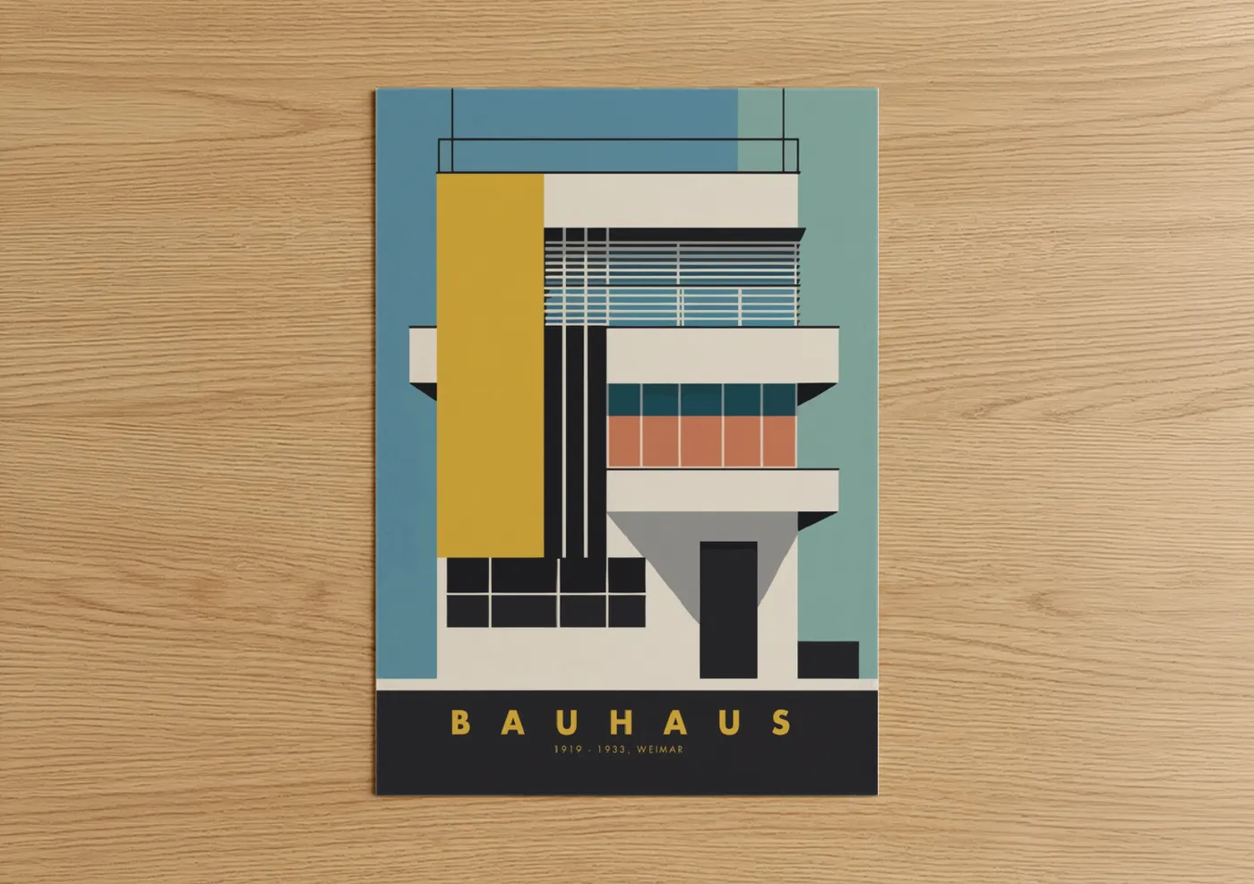 Bauhaus Geometric Architecture Art Deco Wall Art