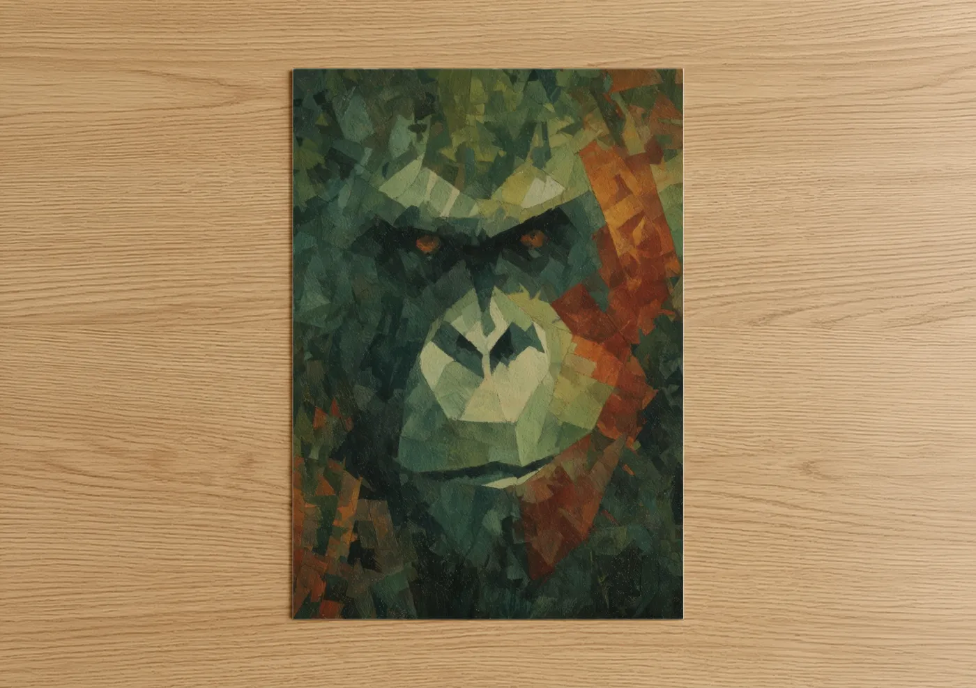 Geometric Orangutan Abstract Wall Art
