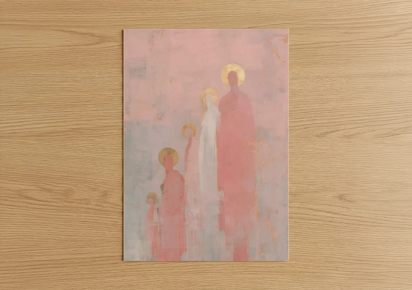 Ethereal Saints Procession Gold Halos Wall Art