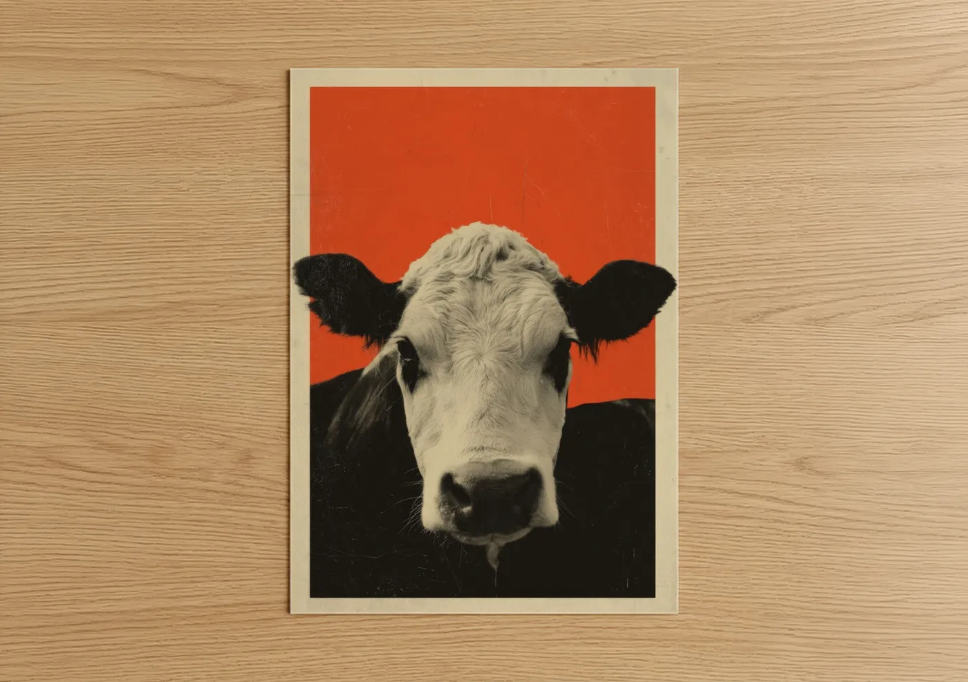 Bold Hereford Cow Pop Art Portrait Wall Art