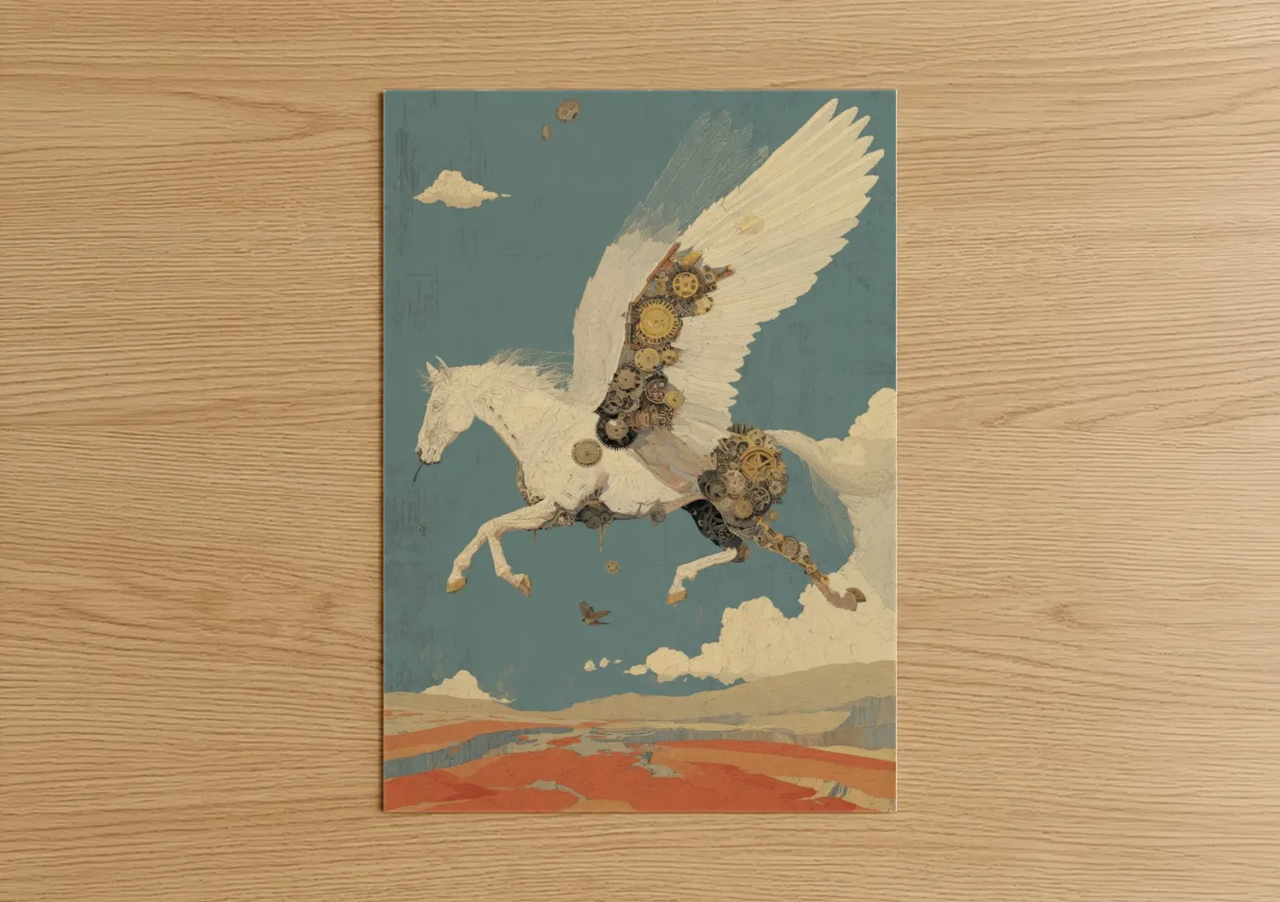 Steampunk Pegasus Mechanical Wings Wall Art