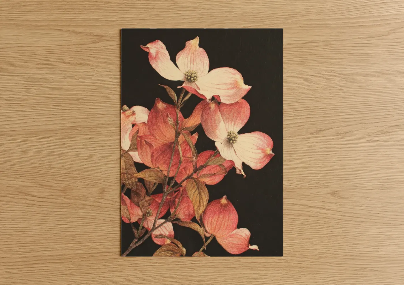 Pink Dogwood Blossoms Botanical Wall Art