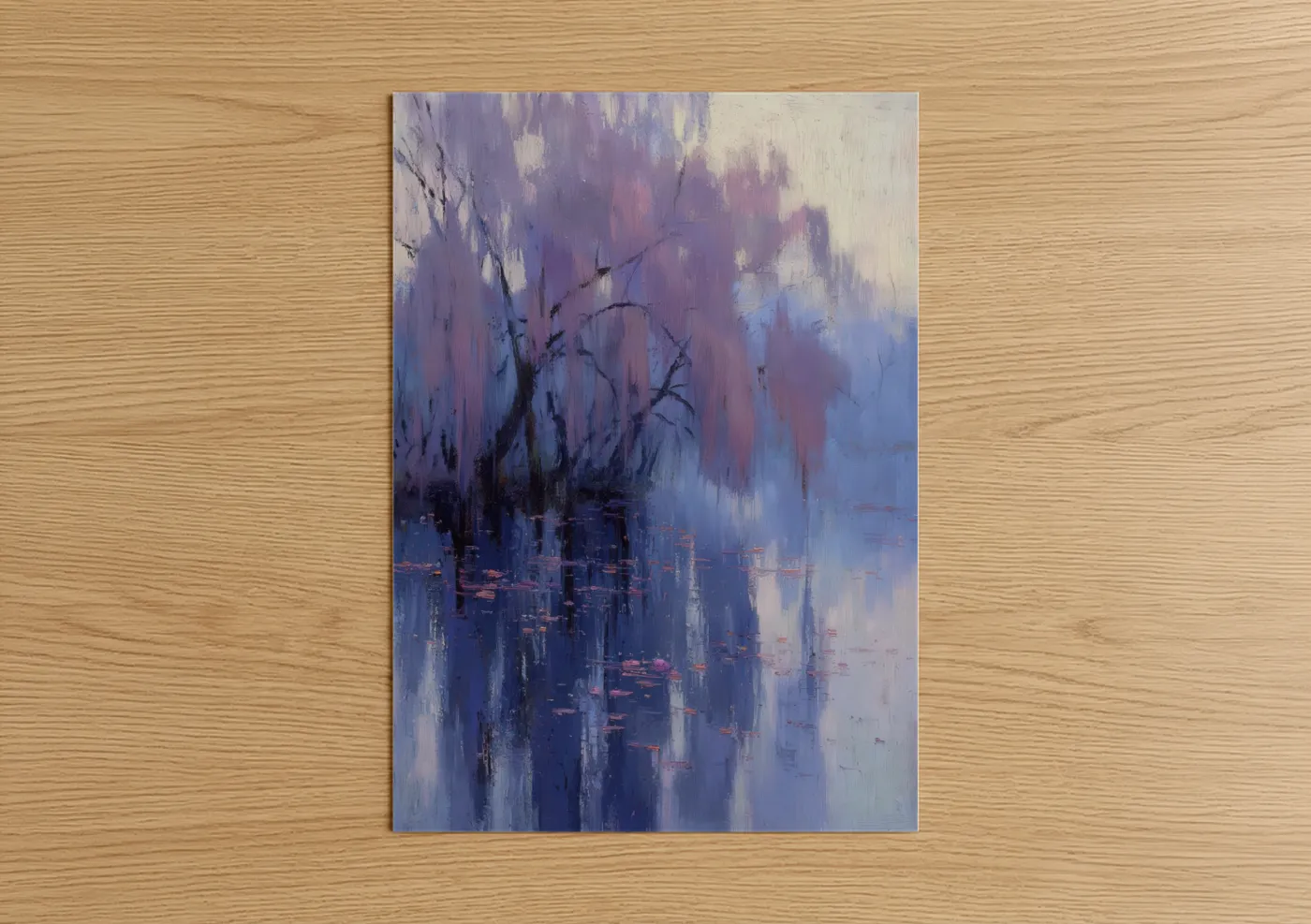 Misty Forest Reflection Abstract Wall Art