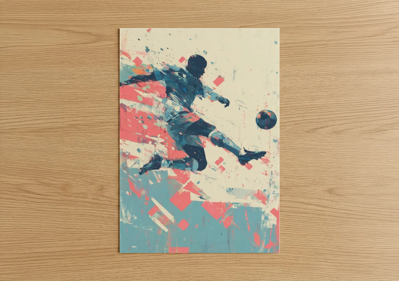 Soccer Player Abstract Art for Boys Wall Art