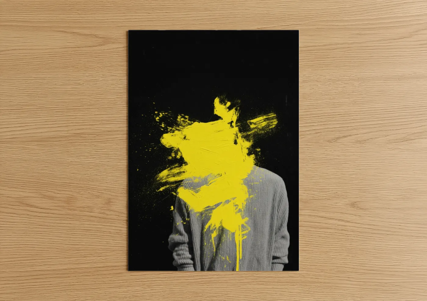 Yellow Burst Abstract Portrait Wall Art