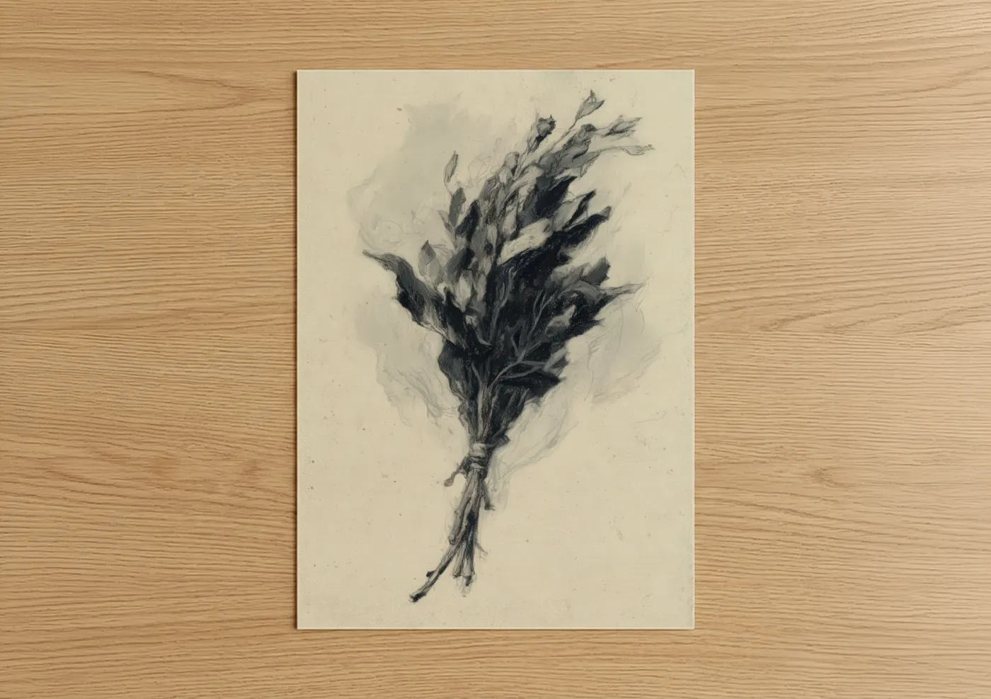 Dried Herb Bundle Botanical Sketch Wall Art