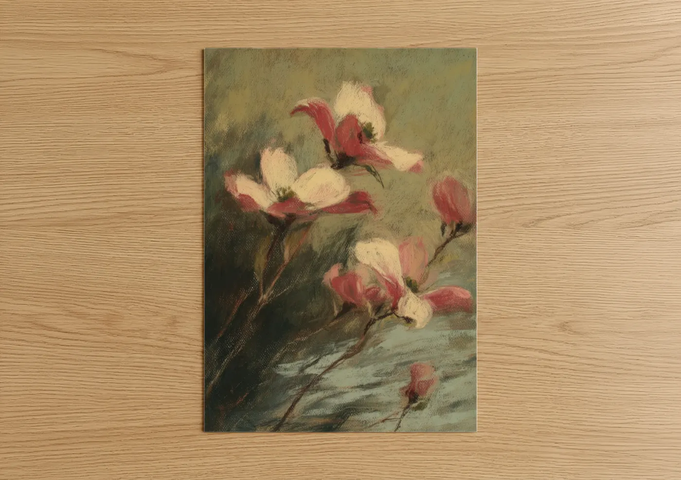 Delicate Dogwood Flower Watercolor Wall Art