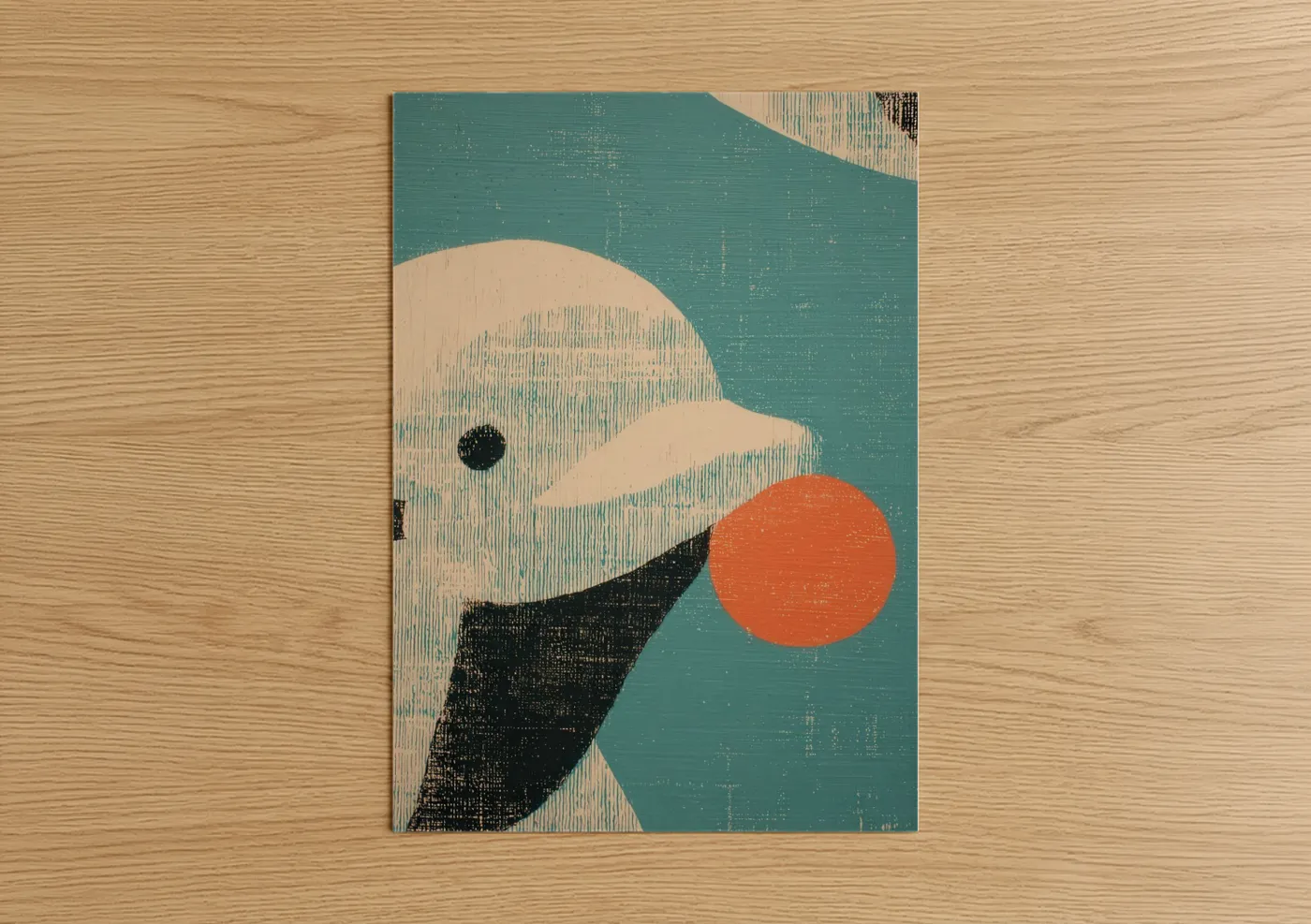 Playful Beluga Whale Minimalist Wall Art