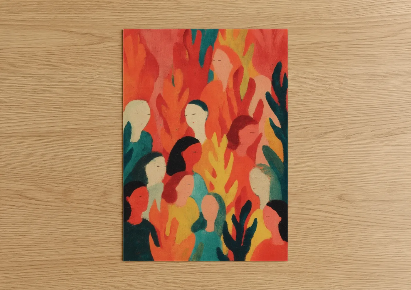 Pentecost Gathering Abstract Spiritual Wall Art