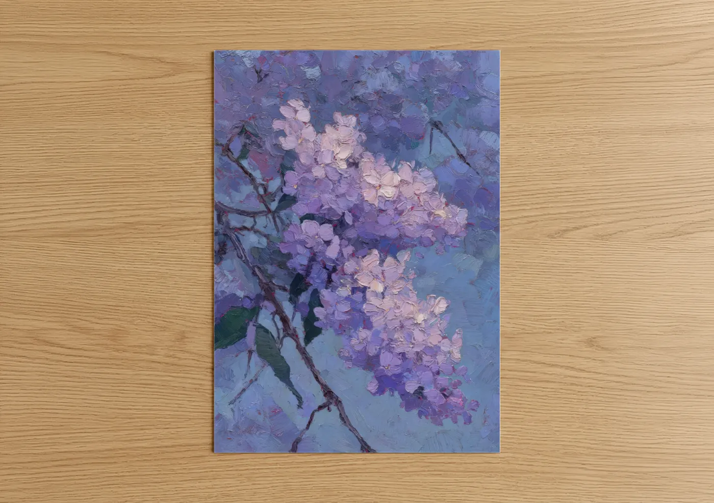 Lavender Lilac Impressionist Oil Painting Wall Art