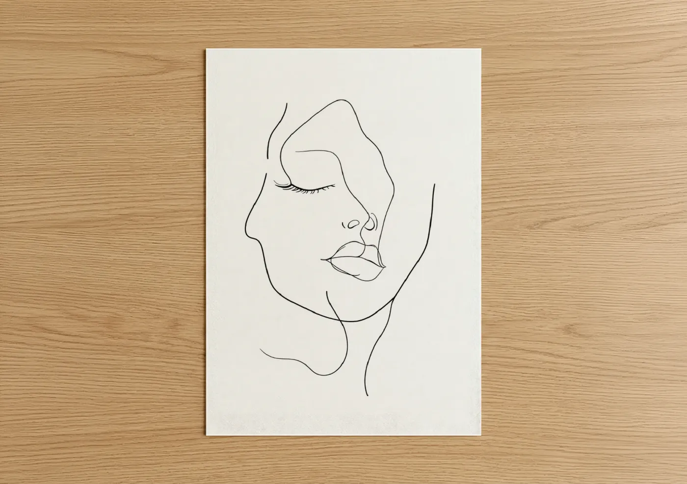 Minimalist line drawing face Wall Art