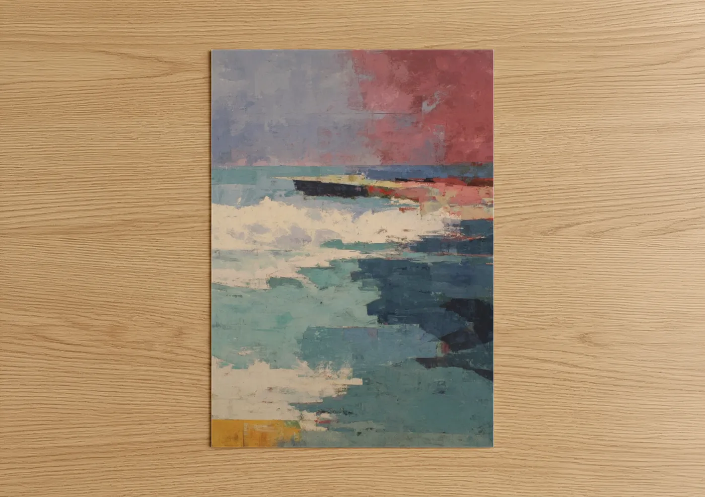 Abstract Coastal Island Landscape Wall Art