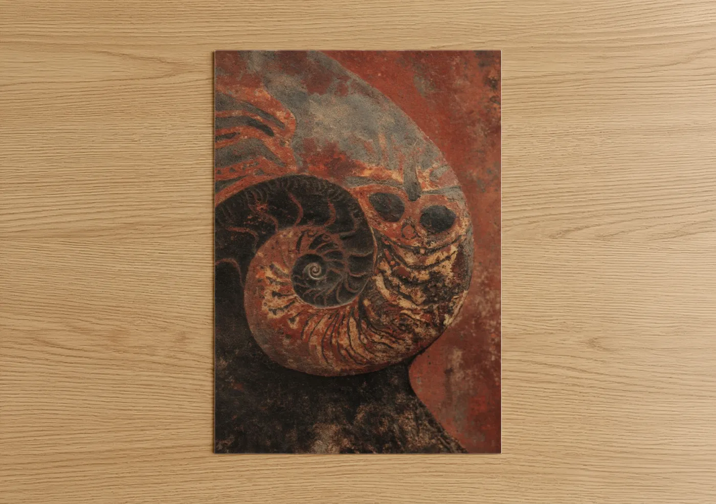 Rustic Nautilus Shell Spiral Wall Art