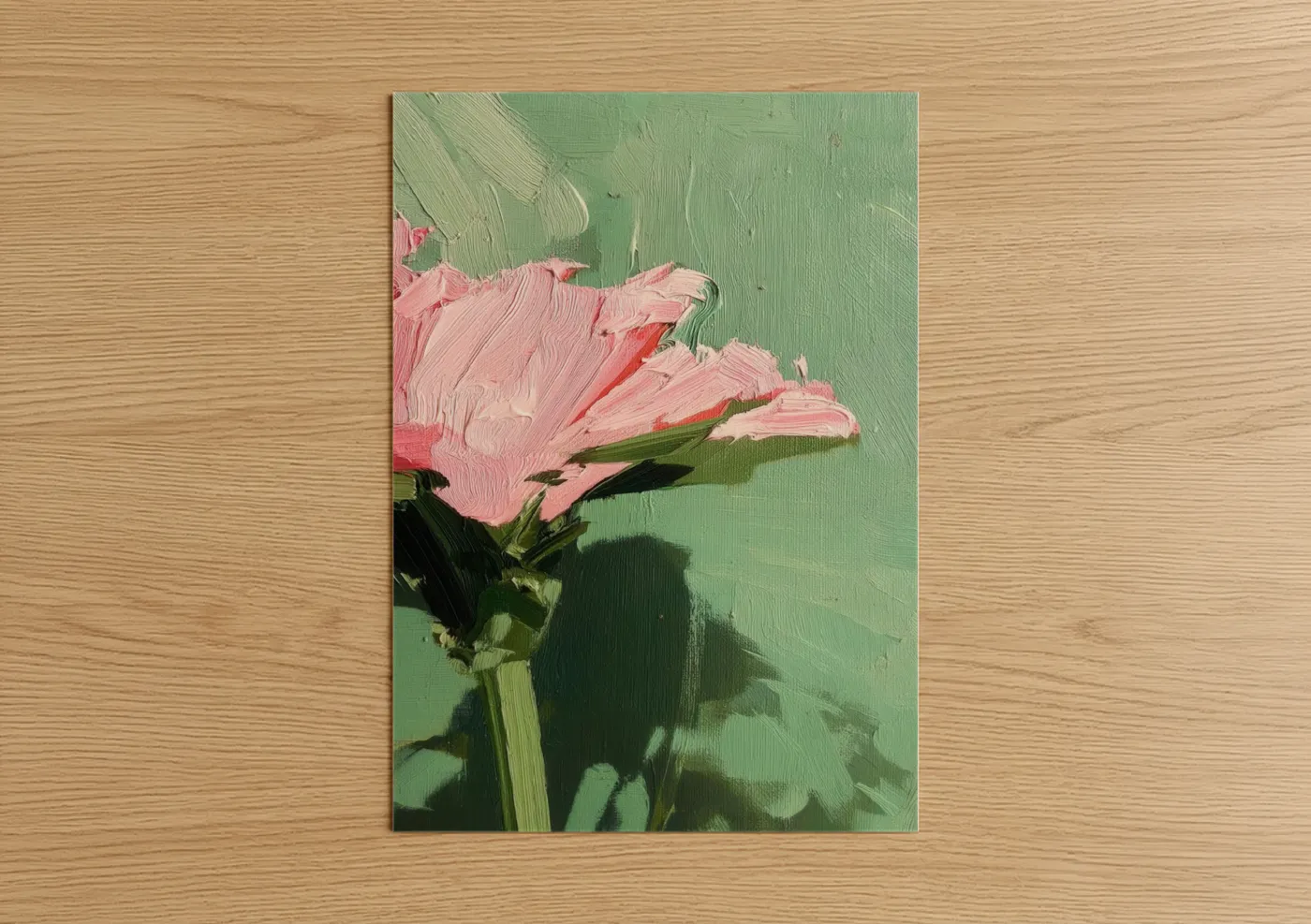 Pink Carnation Modern Oil Painting Wall Art