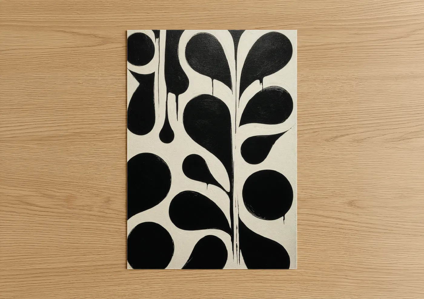 Monochrome Leaf Study Abstract Minimalist Wall Art
