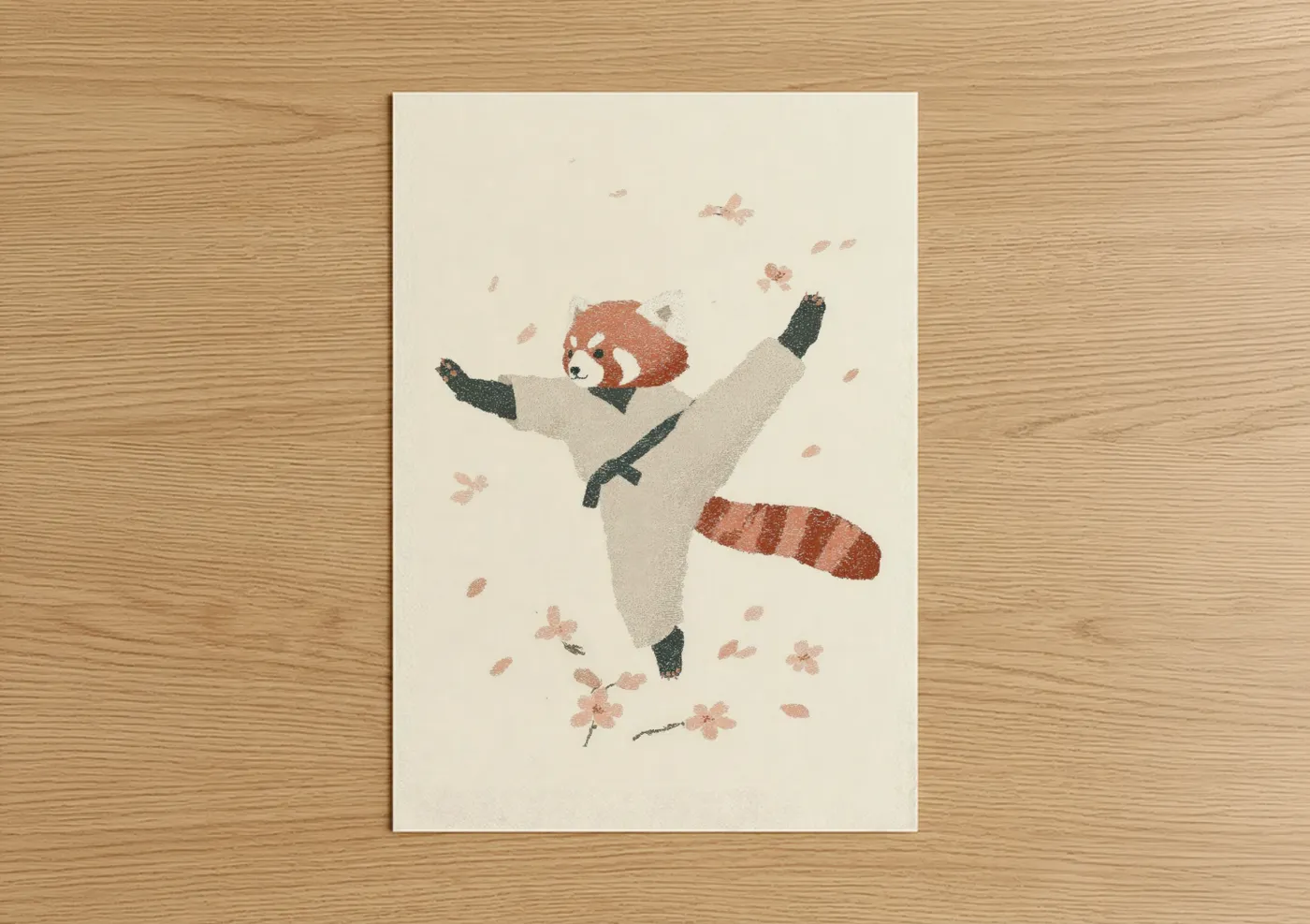 Red Panda Taekwondo Martial Arts Wall Art