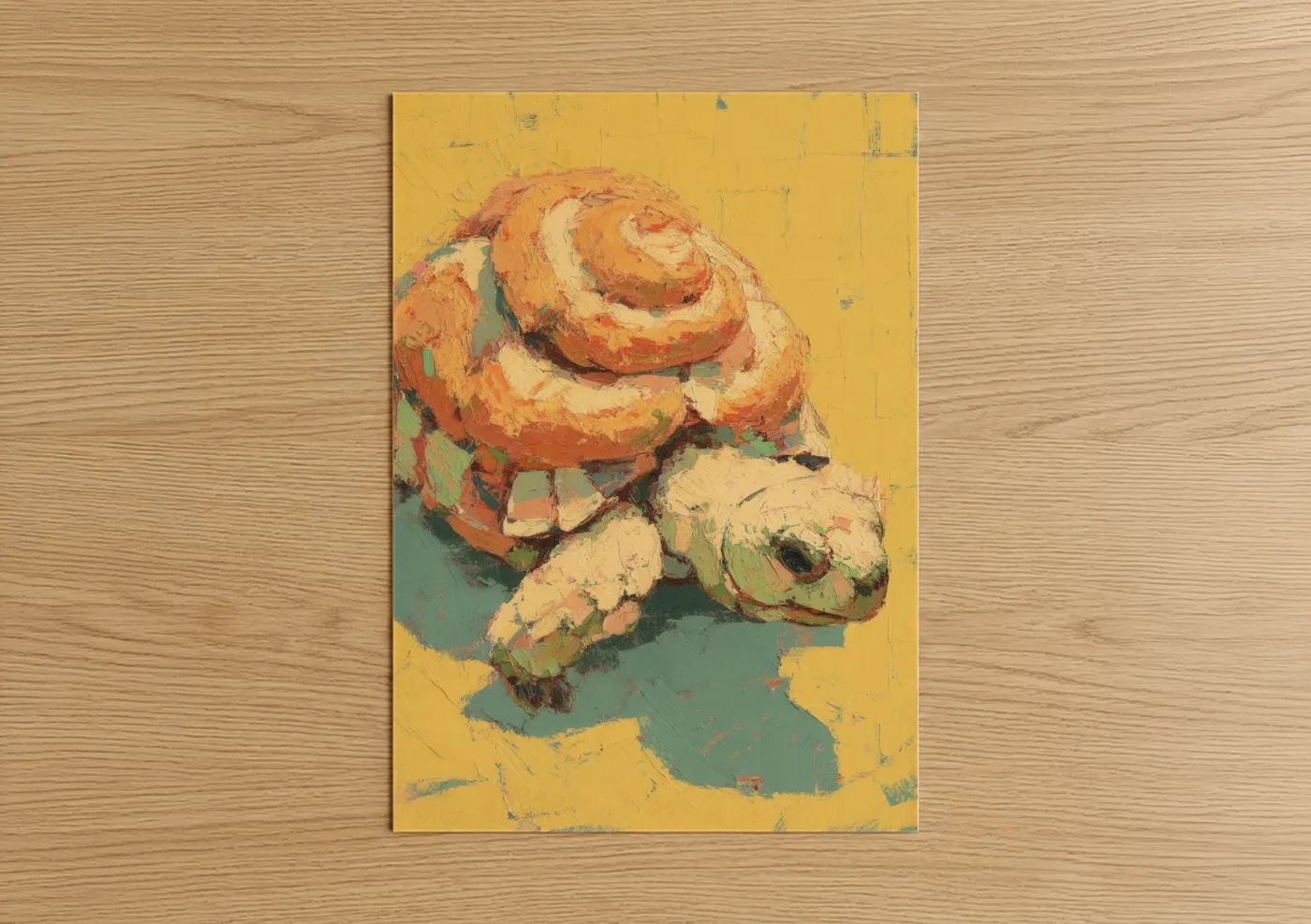 Golden Turtle with Floral Shell Wall Art