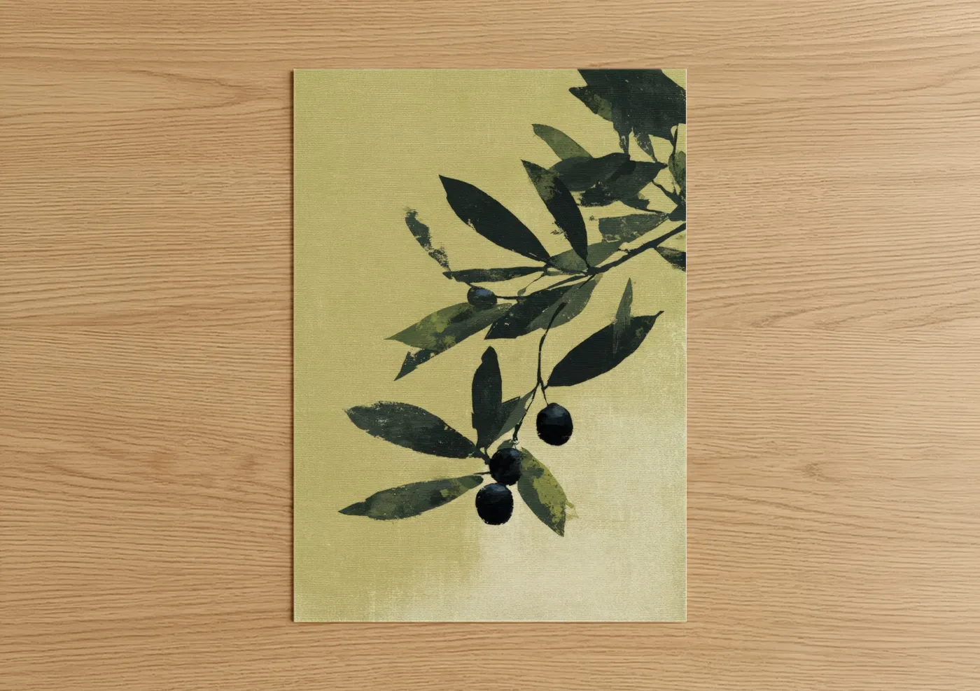 Olive Tree Branch Botanical Illustration Wall Art