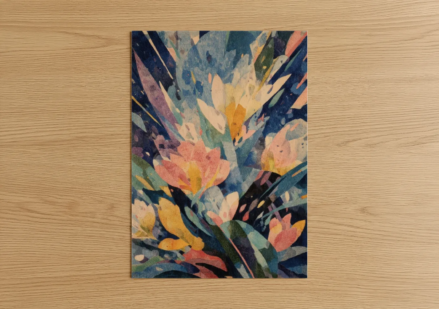 Midnight Orchid Abstract Watercolor Wall Art