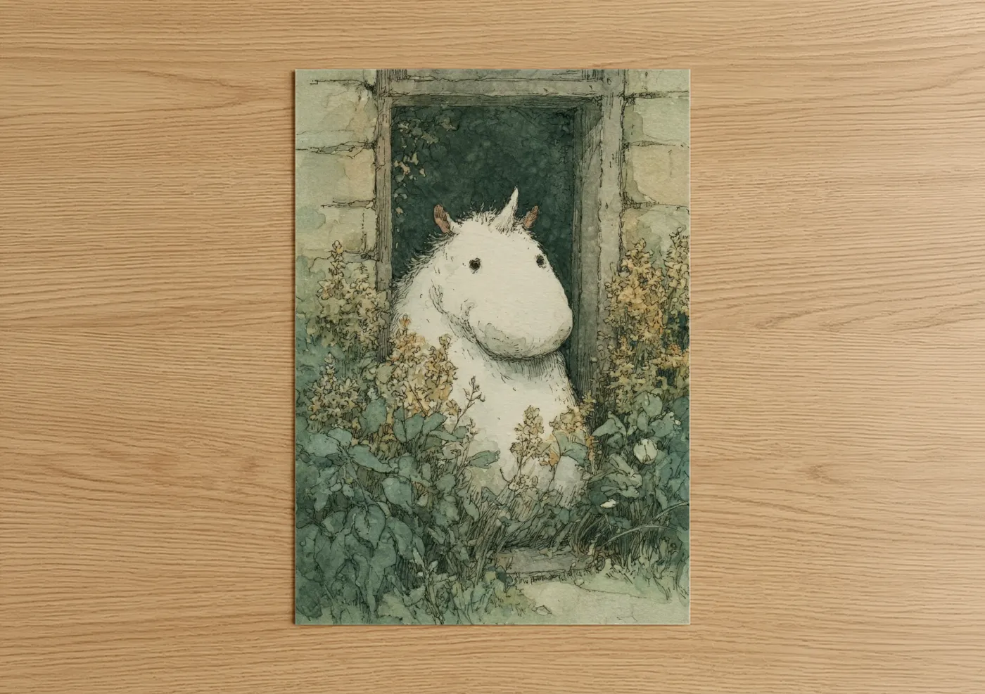 Whimsical Unicorn Garden Watercolor Wall Art