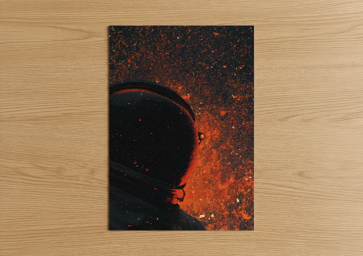 Fiery Astronaut Space Exploration Wall Art