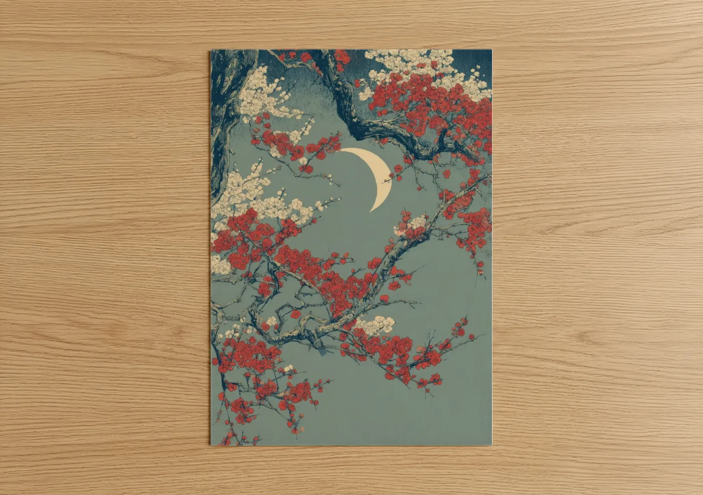 Moonlit Berries Night Sky Wall Art