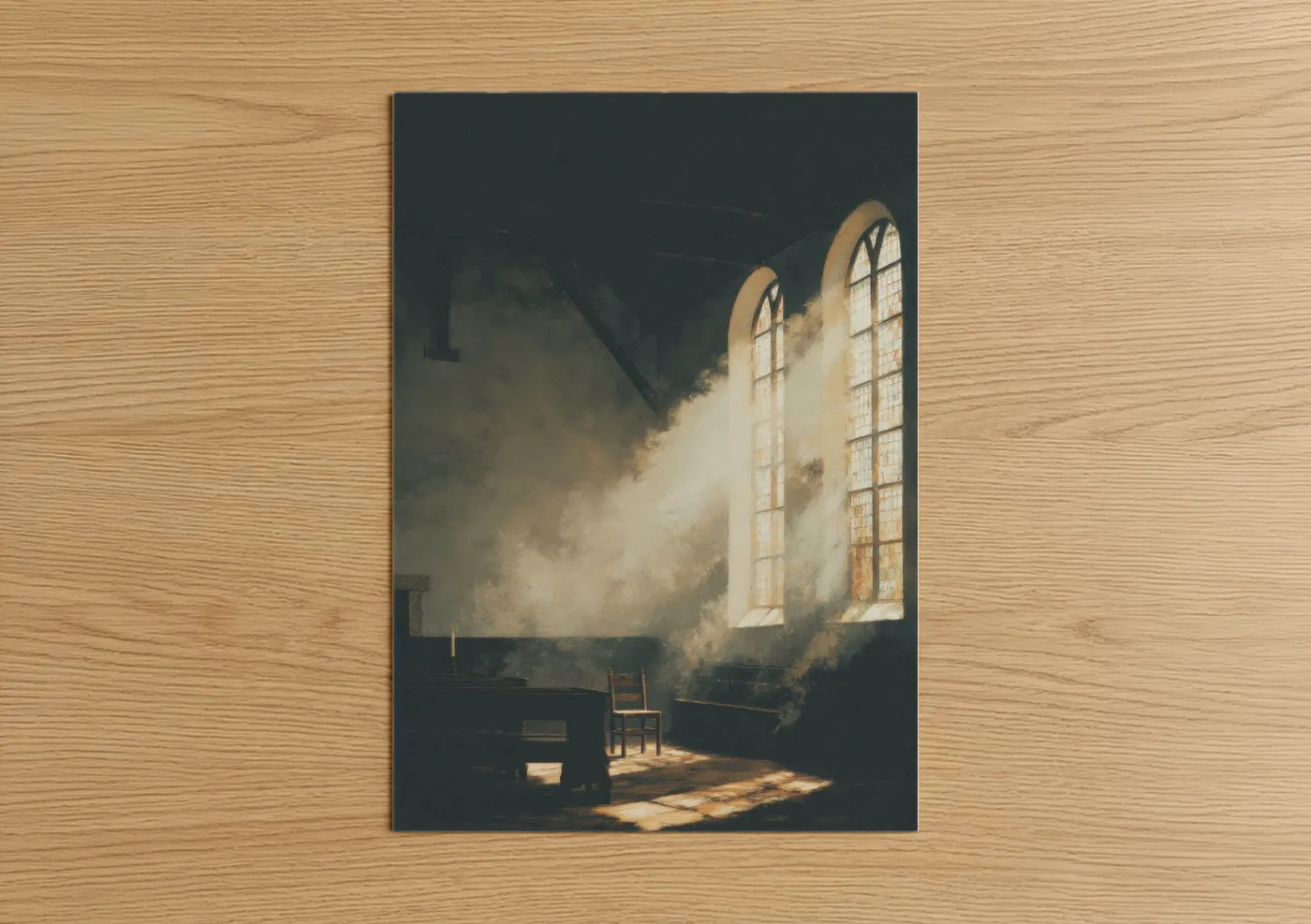 Sacred Light Chapel Interior Spiritual Wall Art