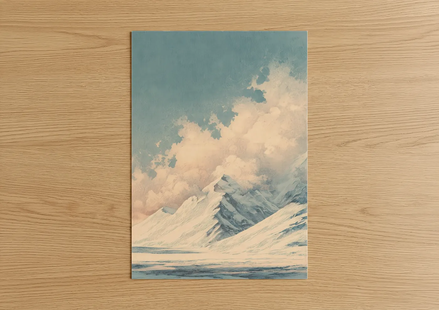 Snowy Mountain Glacier Landscape Wall Art