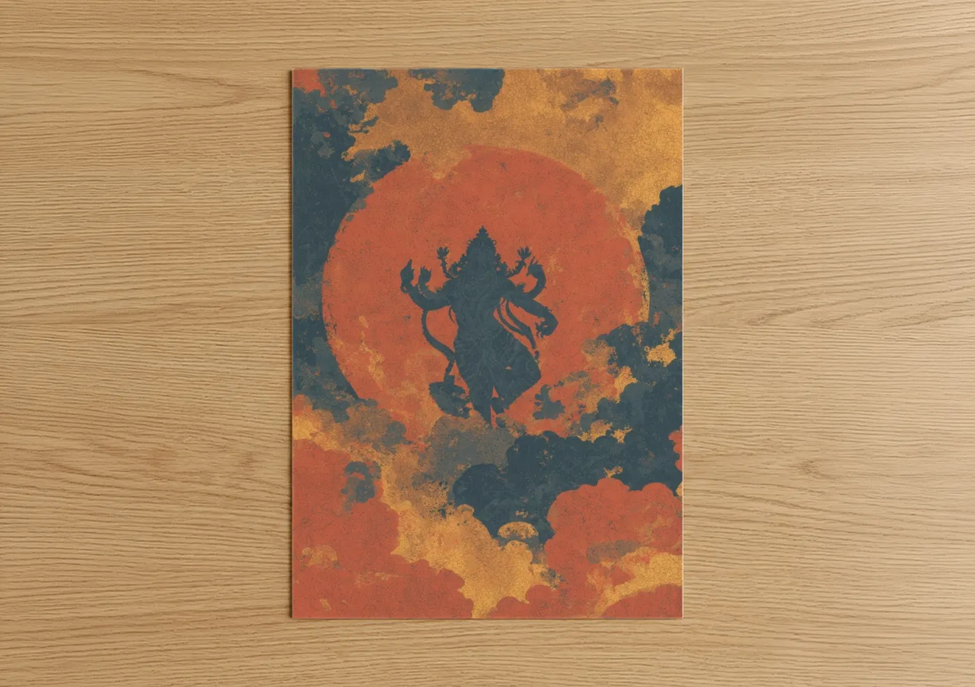 Crimson Diwali Goddess Hindu Holiday Wall Art
