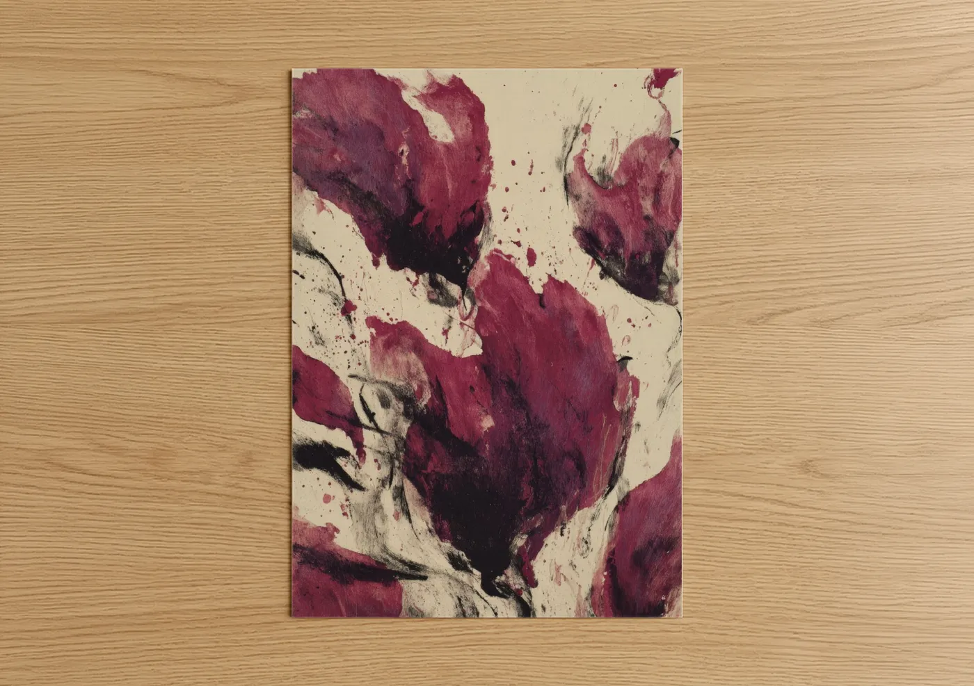 Crimson Vegetable Abstract Watercolor Wall Art