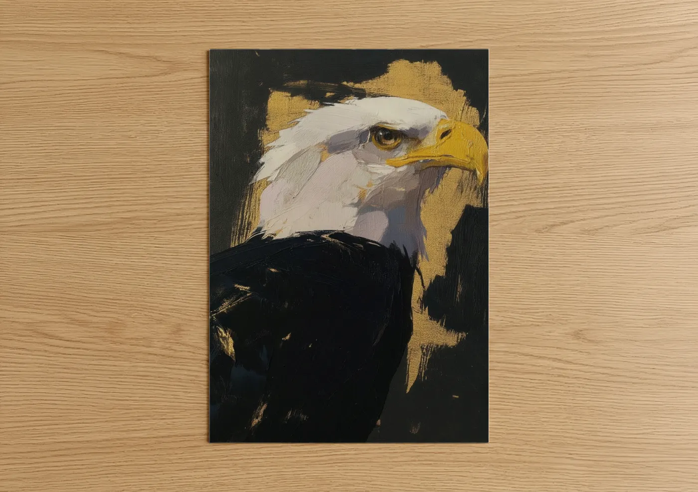 Golden Eagle Profile Modern Wall Art