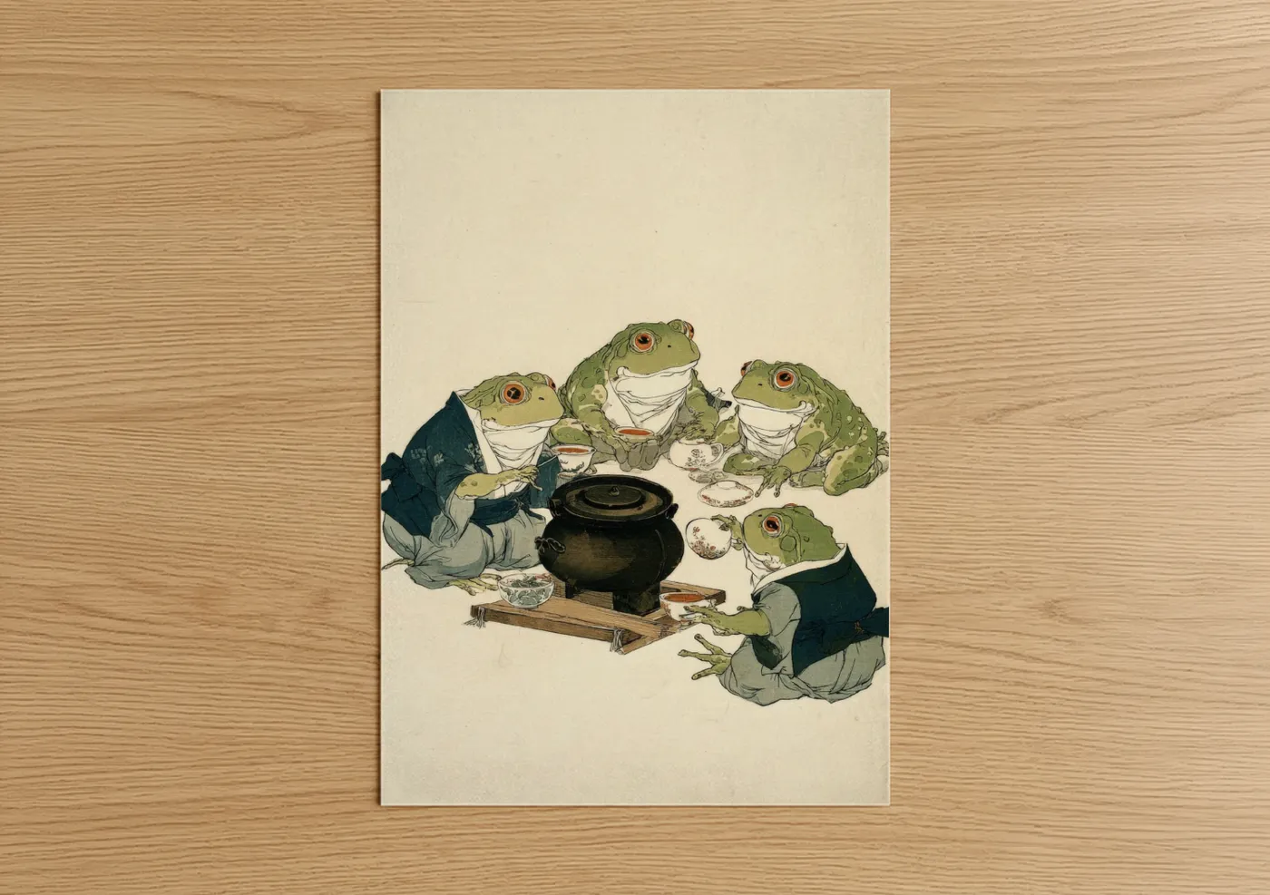 Vintage Frog Illustration Art Print Wall Art