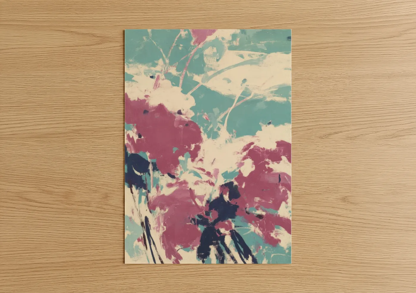 Crimson Bloom Abstract Expressionism Wall Art