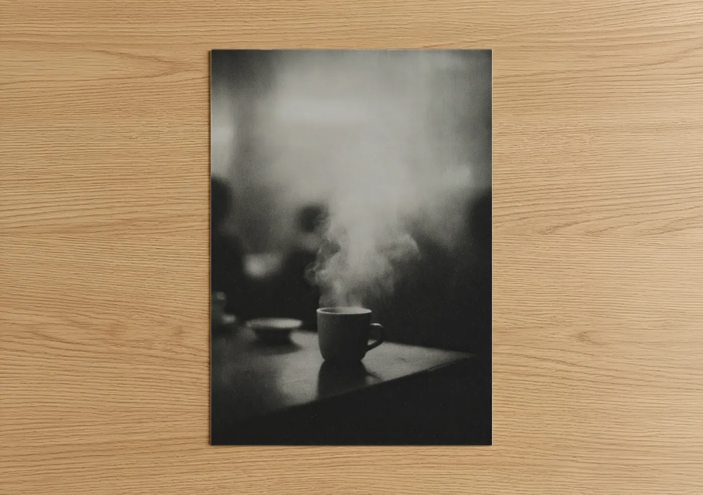 Steaming Morning Coffee Black and White Wall Art