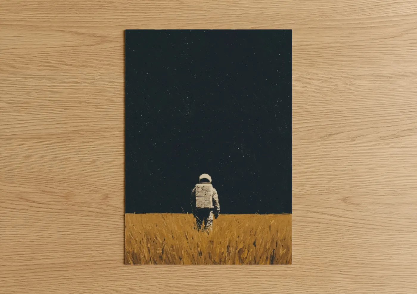Solitary Astronaut Starfield Night Sky Wall Art