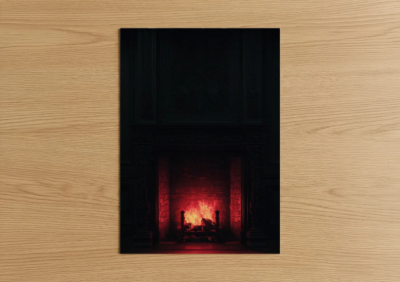 Glowing Fireplace with Warm Flames Wall Art
