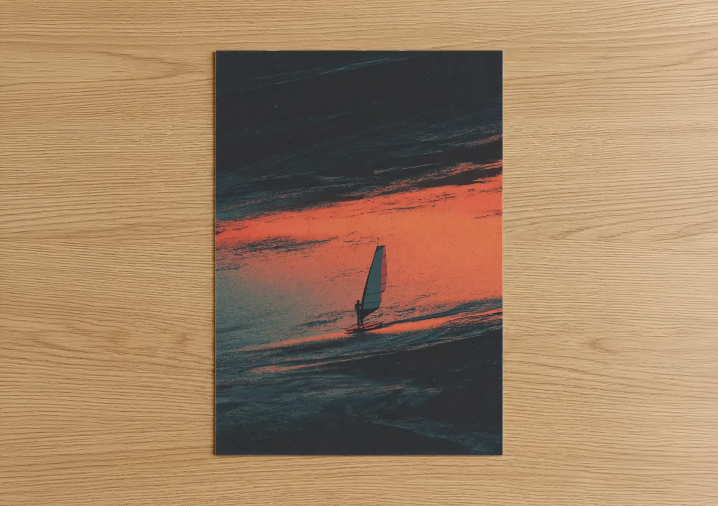 Sunset Windsurfing Action Sport Wall Art