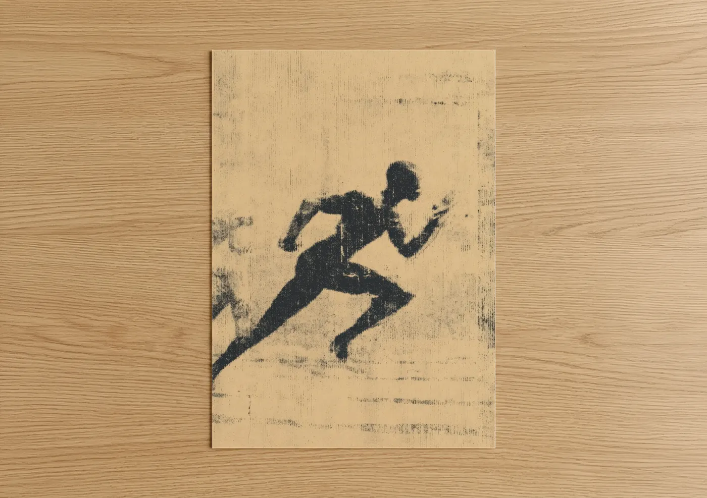 Dynamic Track Runner Athletic Silhouette Wall Art