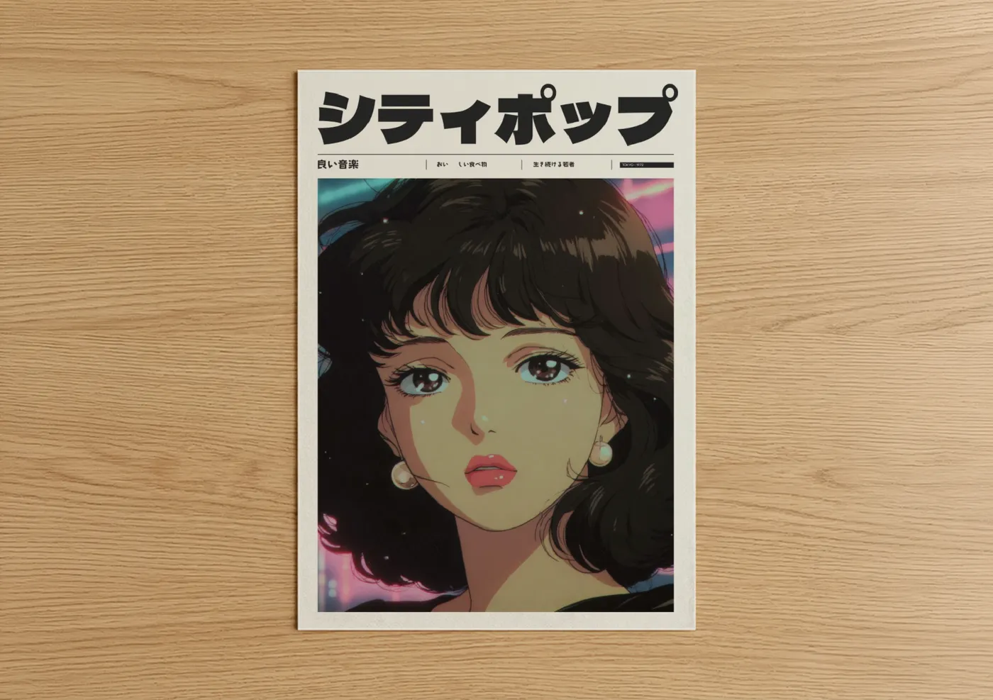 Neon Anime Girl Illustration Cyberpunk Wall Art